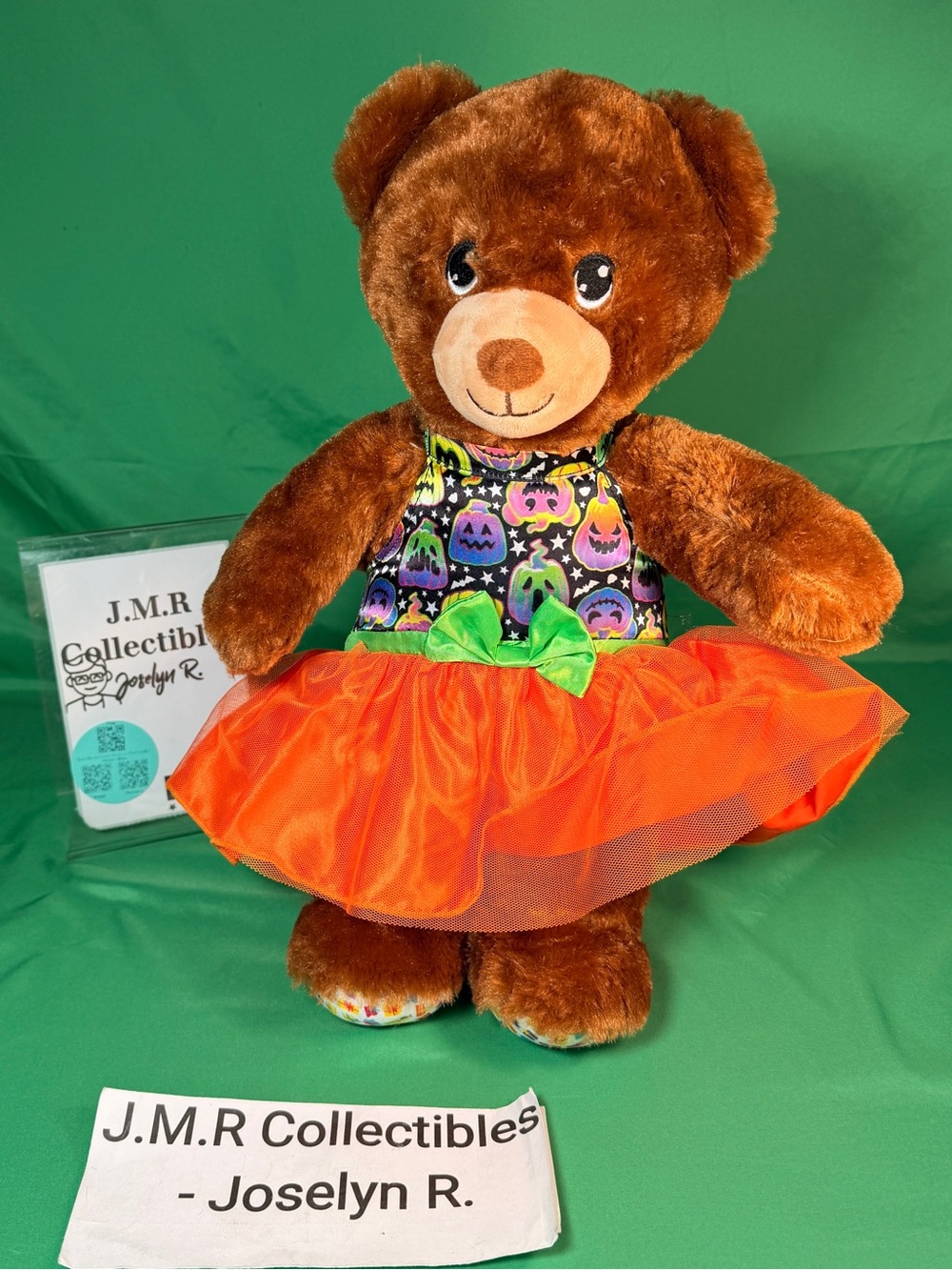 Build-A-Bear Happy Birthday Bear with Halloween Dress - Orange Tulle Skirt